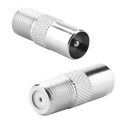TV Anten Koaksiyel Kablo Adaptörü F Tipi Dişi - PAL Erkek Konnektörü TV Anten Koaksiyel Kablo Adaptörü F Tipi Dişi - PAL Erkek Konnektörü