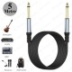 Yüksek Kalite 6.35mm 1/4" Mono Gitar Mikrofon Amfi Enstrüman Kablosu - 5 Metre