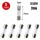 20A 250V 5X20mm Cam Sigorta 5 Adet