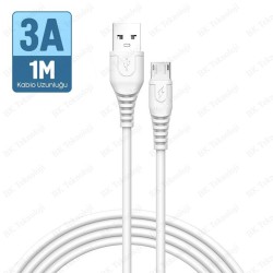 USB to Micro USB 3A Data/Şarj Kablosu - 1 Metre