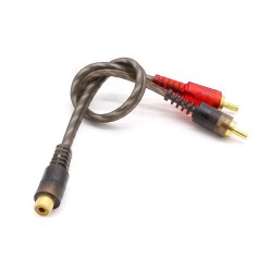 RCA Dişi - 2 RCA Erkek Ayırıcı Y Kablo Araç Ses Sistemi için
