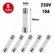 10A 250V 6X30mm Cam Sigorta 5 Adet