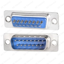 2 Sıra 15 Pin D-SUB (DB15) Erkek Lehim Tipi Konnektör 2 Sıra 15 Pin D-SUB (DB15) Erkek Lehim Tipi Konnektör
