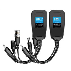 Pasif Video Balun 8MP HD BNC – RJ45 Güç + Ses Dönüştürücü Seti