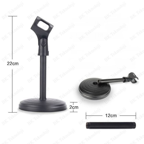 Masaüstü Mikrofon Standı – Ayaklı, Sabit Taban, 22cm Masaüstü Mikrofon Standı – Ayaklı, Sabit Taban, 22cm