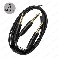 6.35mm 1/4 TRS Stereo to 2x 6.35mm TS Mono Y Splitter Kablo – 3 Metre