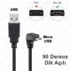 90 Derece Açılı Micro USB Erkek - USB Veri Şarj Kablosu - 30cm 90 Derece Açılı Micro USB Erkek - USB Veri Şarj Kablosu - 30cm