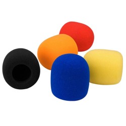 5 Renk El Mikrofonu Sünger Seti – Rüzgar ve Pop Filtre (Sarı / Turuncu / Kırmızı / Mavi / Siyah)