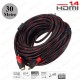 Full HD 3D Örgülü HDMI Kablo 30 Metre | HDMI 1.4 1080p Altın Uçlu Full HD 3D Örgülü HDMI Kablo 30 Metre | HDMI 1.4 1080p Altın Uçlu