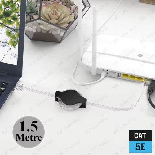 Taşınabilir RJ45 Cat-5e Şerit Ethernet Kablosu – 1.5 Metre