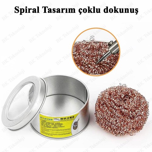 Susuz Havya Ucu Temizleme Seti - Profesyonel Lehim Ucu Temizleyici Tel ve Metal Kutu