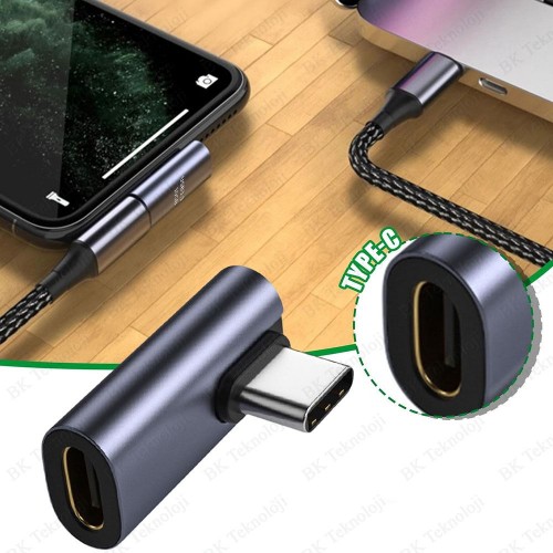 USB 3.1 Type-C Erkek – Type-C Dişi Çevirici Adaptör 10Gbps Hızlı Veri ve Şarj Desteği