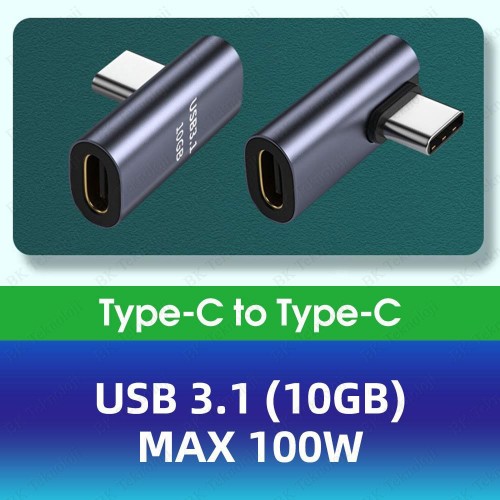 USB 3.1 Type-C Erkek – Type-C Dişi Çevirici Adaptör 10Gbps Hızlı Veri ve Şarj Desteği