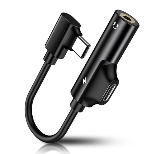 Type-C Android Uyumlu 3.5mm Kulaklık + Şarj Çoklayıcı Adaptör (Ses + Şarj)