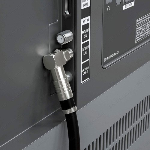 Sıkmalı RG6/U6 L Tipi F Konnektör (Pense Gerektirir) – 90° Açılı Çevirmeli F Jack