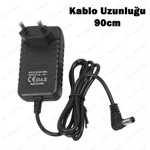 5V 2A Adaptör 5.5x2.5mm L Tip (90°) Uçlu 10W – 90cm Kablolu DC Güç Adaptörü