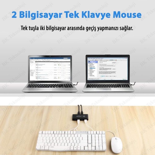 2 Bilgisayar Arasında 4 USB Cihaz Paylaşım Anahtarı (USB Kvm Switch)