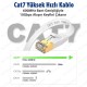 Cat7 Ethernet Kablosu 1 Metre – 10Gbps 600MHz Flat (Yassı) RJ45 İnternet LAN Kablosu