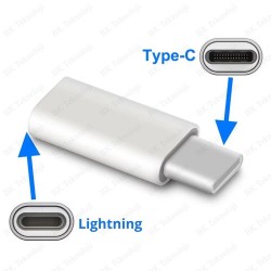 Lightning Dişi → USB Type-C Erkek Adaptör – Şarj Dönüştürücü (Data/Kulaklık Desteklemez)