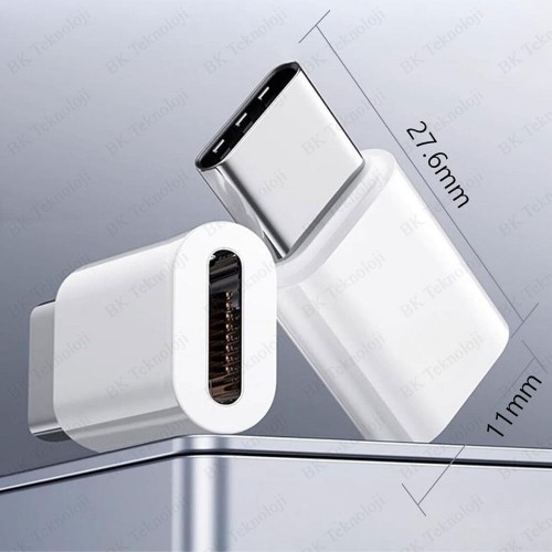 Lightning Dişi → USB Type-C Erkek Adaptör – Şarj Dönüştürücü (Data/Kulaklık Desteklemez)