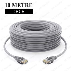 10 Metre CAT6 Ethernet LAN Ağ Kablosu RJ45 Network Patch Kablosu Gri