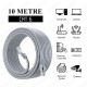 10 Metre CAT6 Ethernet LAN Ağ Kablosu RJ45 Network Patch Kablosu Gri