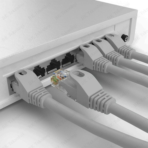 10 Metre CAT6 Ethernet LAN Ağ Kablosu RJ45 Network Patch Kablosu Gri
