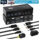 8K @60Hz Çift Ekran HDMI + DisplayPort KVM Switch - 2 PC x 2 Monitör Kontrol Merkezi