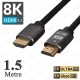 8K 60Hz HDMI 2.1 Ultra HD 48Gbps Örgülü Görüntü Kablosu - 1.5 Metre