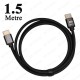8K 60Hz HDMI 2.1 Ultra HD 48Gbps Örgülü Görüntü Kablosu - 1.5 Metre