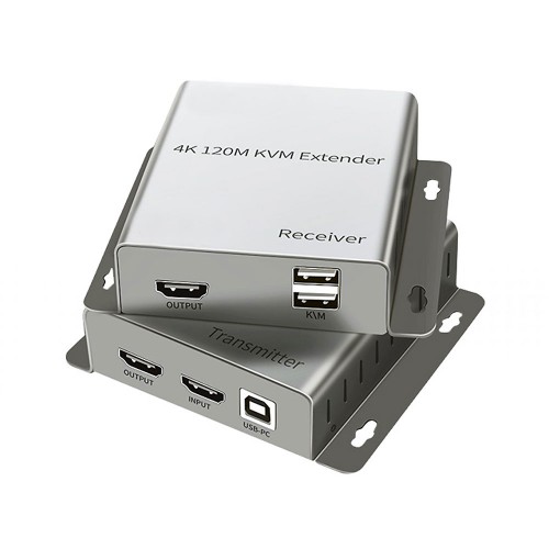 HDMI KVM Extender 120 Metre 4K USB Destekli CAT5e/CAT6 Görüntü Aktarıcı