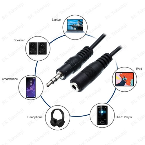 10 Metre 3.5mm Stereo Ses Uzatma Kablosu Erkek Dişi AUX Uzatma Kablosu