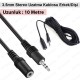 10 Metre 3.5mm Stereo Ses Uzatma Kablosu Erkek Dişi AUX Uzatma Kablosu