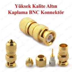 Altın Kaplama BNC Erkek Konnektör CCTV Kamera Kablo Ucu 5 Adet