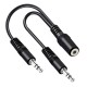 3.5mm Stereo Dişi - 2x 3.5mm Stereo Erkek Y Kablo 25cm AUX Ses Dağıtıcı