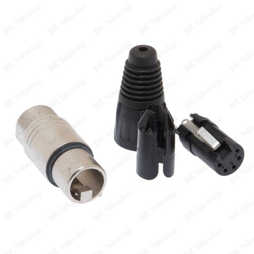 5 Pin XLR Dişi Konnektör Kablo Tipi Mikrofon ve DMX Bağlantı Soketi