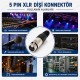 5 Pin XLR Dişi Konnektör Kablo Tipi Mikrofon ve DMX Bağlantı Soketi