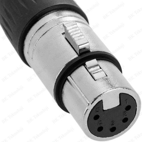 5 Pin XLR Dişi Konnektör Kablo Tipi Mikrofon ve DMX Bağlantı Soketi