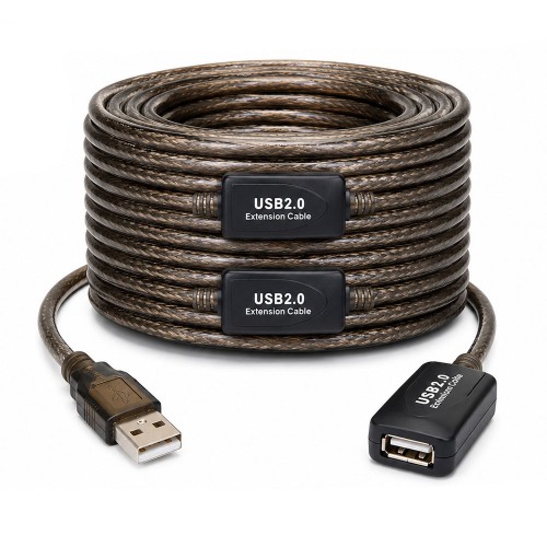 30 Metre USB 2.0 Aktif Uzatma Kablosu Sinyal Güçlendiricili Çipli USB Erkek Dişi Kablo