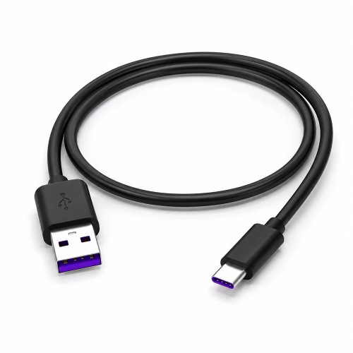 30cm USB-A Erkek to USB Type-C Erkek Hızlı Şarj ve Veri Aktarım Kablosu Siyah