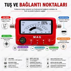 LCD Ekranlı Dijital Uydu Bulucu Dahili Pusulalı Profesyonel Satellite Finder 950-2150MHz