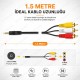 3.5mm TRRS Erkek - 3 RCA Erkek AV Ses Görüntü Kablosu Gold Uçlu 1.5 Metre 3.5mm TRRS Erkek - 3 RCA Erkek AV Ses Görüntü Kablosu Gold Uçlu 1.5 Metre