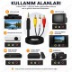 3.5mm TRRS Erkek - 3 RCA Erkek AV Ses Görüntü Kablosu Gold Uçlu 1.5 Metre 3.5mm TRRS Erkek - 3 RCA Erkek AV Ses Görüntü Kablosu Gold Uçlu 1.5 Metre