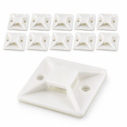 10 Adet 28x28mm Yapışkanlı Kare Kroşe Kablo Bağı Sabitleme Ayağı