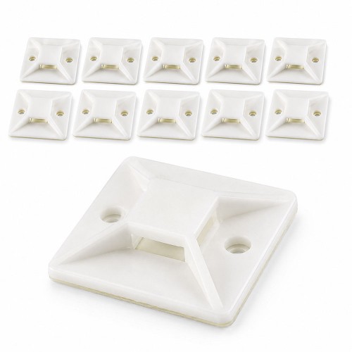 10 Adet 28x28mm Yapışkanlı Kare Kroşe Kablo Bağı Sabitleme Ayağı 10 Adet 28x28mm Yapışkanlı Kare Kroşe Kablo Bağı Sabitleme Ayağı