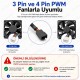 SATA 15 Pin Güç - 3 Pin / 4 Pin PWM Kasa Fanı Güç Adaptör Kablosu 30cm