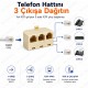 RJ11 6P4C 1 Erkek 3 Dişi Telefon Çoklayıcı Ayırıcı Adaptör