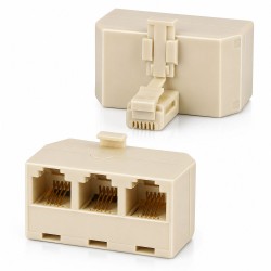 RJ11 6P4C 1 Erkek 3 Dişi Telefon Çoklayıcı Ayırıcı Adaptör
