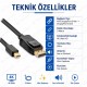 3 Metre Mini DisplayPort to DisplayPort 4K 60Hz Kablo