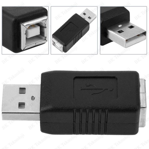 USB-A Erkek to USB-B Dişi Mini Çevirici Adaptör